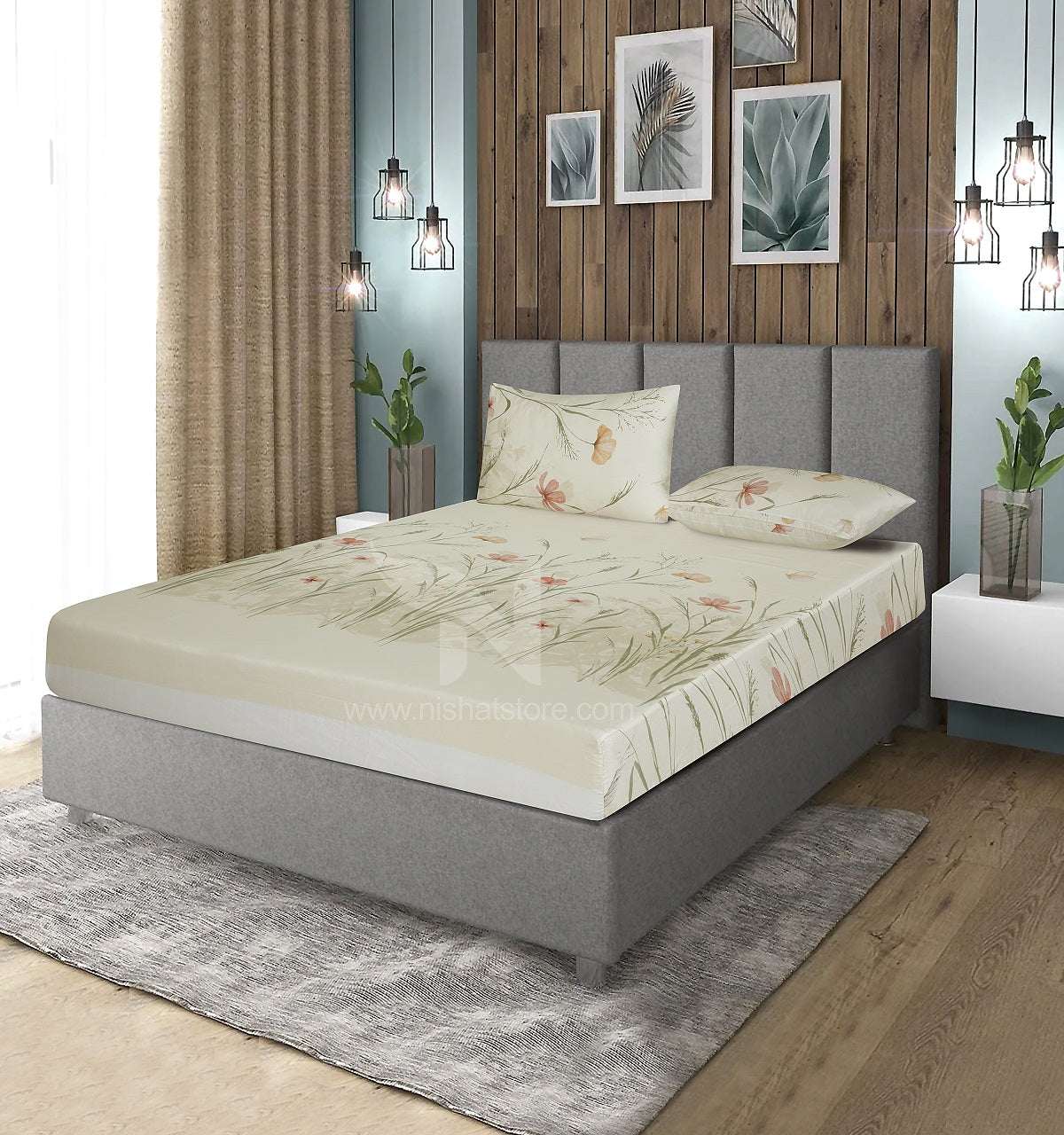 Fitted Double Bed Sheet DS# 390