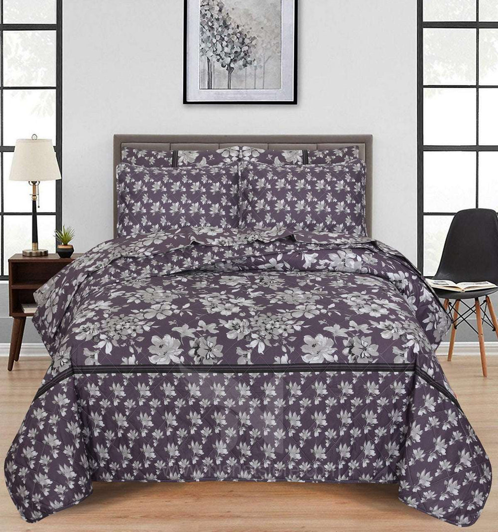 Quilted Comforter Set 6 Pcs Design 1002