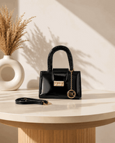 Glossy Charm Top Handle Bag