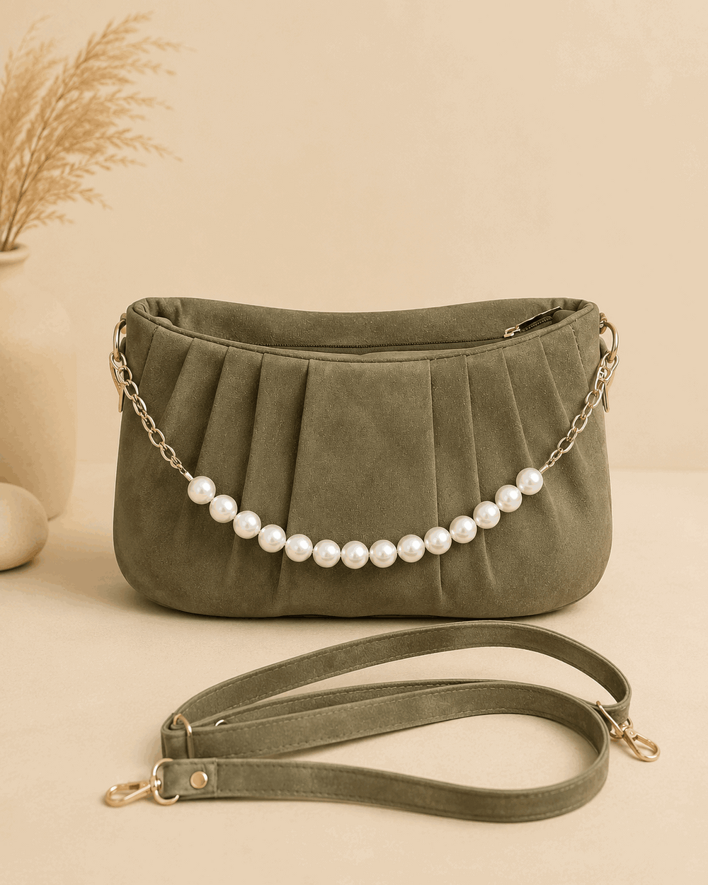 Pearl Chain Satchel Bag