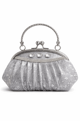 Elegant Silver Crystal Clutch