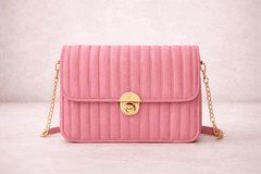 Elegant Pink Pleated Crossbody Bag
