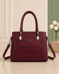 Elegant Pleated Leather Top-Handle Handbag