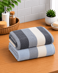 Tri Color Striped Bath Towel