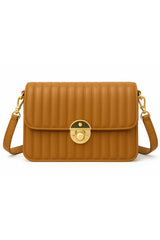 Elegant Mustard Pleated Crossbody Bag