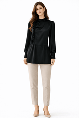 Beaded Mock Neck Ruffle Tunic - Nishat Creative Store