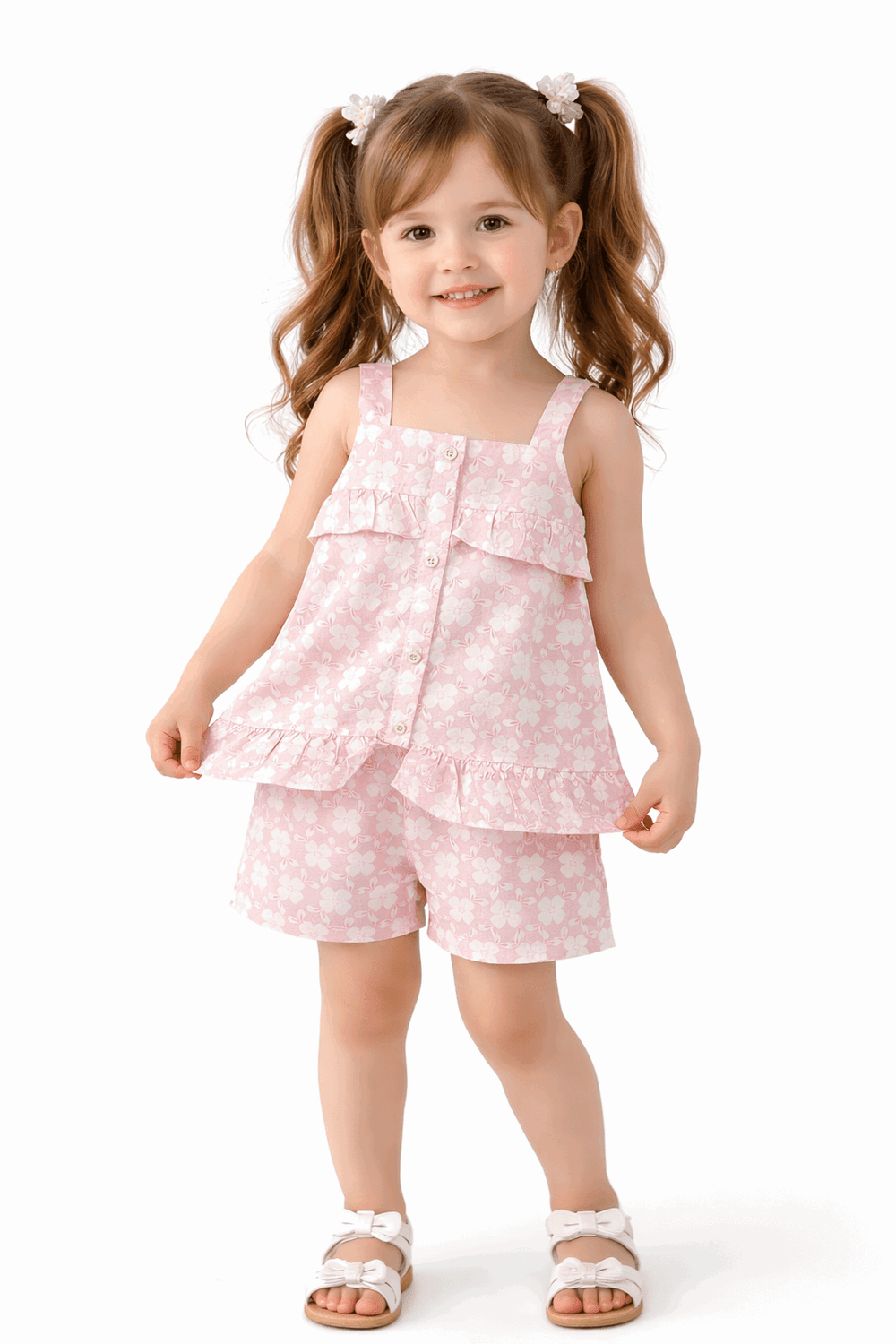 Bright Striped pink two Piece Children's Outfit