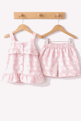 Bright Striped pink two Piece Children's Outfit