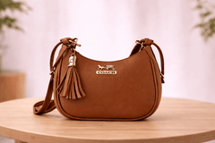 Brown Coach Hobo Bag – Leather with Tassel Accent - Nishat Creative Store