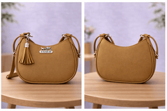 Camel Color Coach Hobo Bag – Vegan Leather with Tassel Accent - Nishat Creative Store