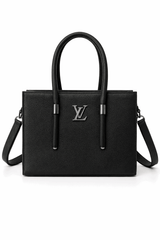 Classic Black Vegan Leather Satchel - Nishat Creative Store