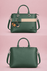 Dual-Handle Crossbody Bag with sand Stripe and Bow - Nishat Creative Store