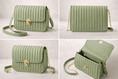 Elegant Green Pleated Crossbody Bag - Nishat Creative Store