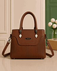 Elegant Pleated Leather Top-Handle Handbag - Nishat Creative Store