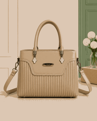 Elegant Pleated Leather Top-Handle Handbag - Nishat Creative Store