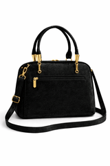Elegant Shimmer Top-Handle Satchel –Black - Nishat Creative Store