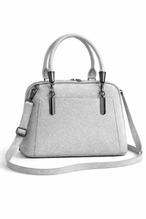 Elegant Shimmer Top-Handle Satchel Silver Grey - Nishat Creative Store