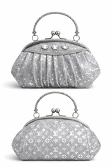 Elegant Silver Crystal Clutch - Nishat Creative Store