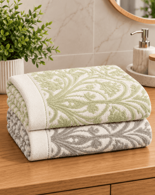 Floral Damask Bath Towel - Nishat Creative Store