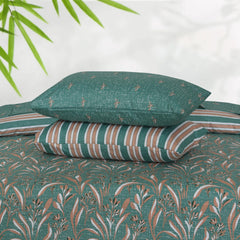 Floral Reversible Cotton Quilt Cover 6 Pcs Design 198 - Nishat Creative Store