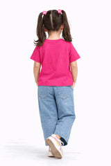 Girls Casual Bunny Print Outfit T-Shirt & Jeans