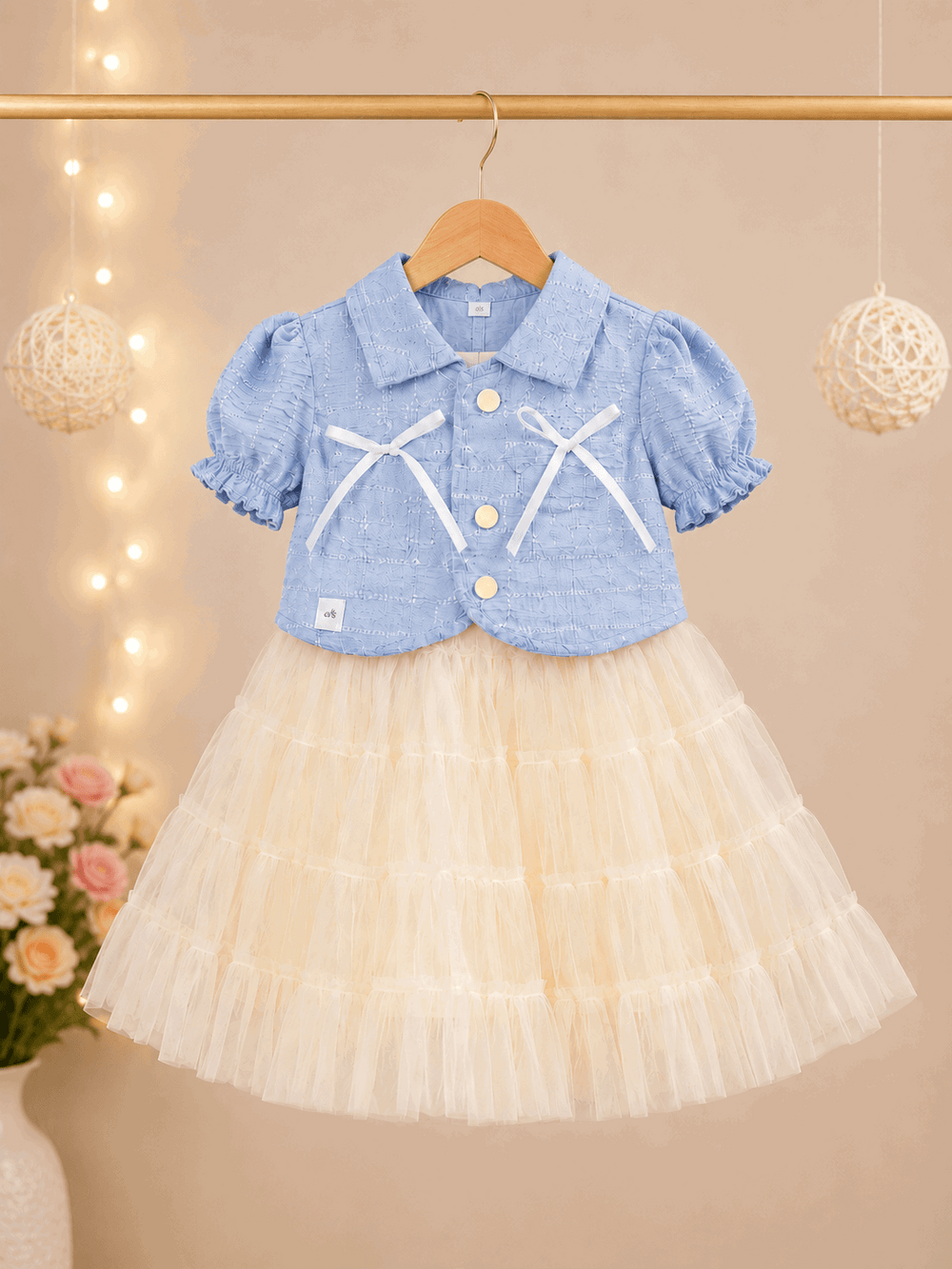 Girls Denim Jacket Star Frock