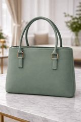 Jimmy Choo Pleated Leather Handbag with Gold-Tone Accents Green - Nishat Creative Store