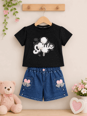 Kiddiesco Happy Bloom Black Outfit