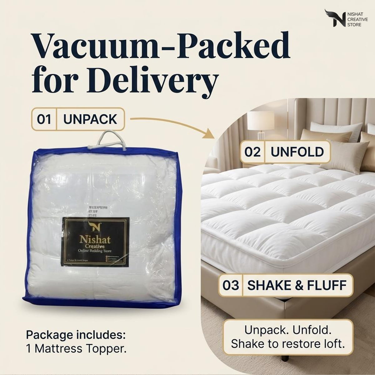 Topper King Size – 800 GSM - Nishat Creative Store