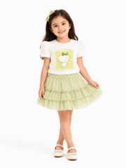 Mini Green Charm Skirt Set