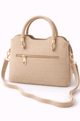 Modern Beige Satchel with Detachable Mini Pouch - Nishat Creative Store