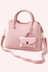 Modern Pink Satchel with Detachable Mini Pouch - Nishat Creative Store