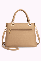 Montana West Vegan Leather Multi-Tone Handbag Beige - Nishat Creative Store