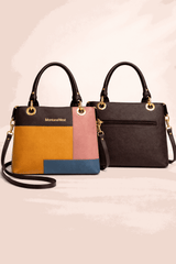 Montana West Vegan Leather Multi-Tone Handbag Brown - Nishat Creative Store