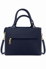 Montana West Vegan Leather Multi-Tone Handbag Navy Blue - Nishat Creative Store