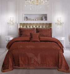 Palachi Velvet & Leather Bed Sheet Set – 4 Pcs Design Code 564 - Nishat Creative Store