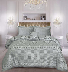 Palachi Velvet & Leather Bed Sheet Set – 4 Pcs Design Code 566 - Nishat Creative Store