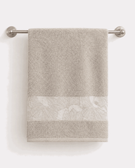 Premium Cotton Bath Towel with Botanical Border - Nishat Creative Store