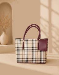 Printed Checkered Pattern Tote Bag - Nishat Creative Store