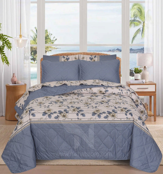 Quilted Comforter Set 6 Pcs Design 1033 - Nishat Creative Store