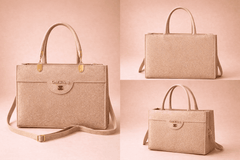 Rose Gold Shimmer Square Satchel with Gold Hardware - Nishat Creative Store