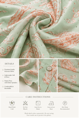 Sage Green Paisley Printed Button-Down Tunic - Nishat Creative Store