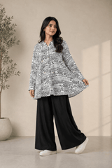White Typographic Printed Shirt - Nishat Creative Store