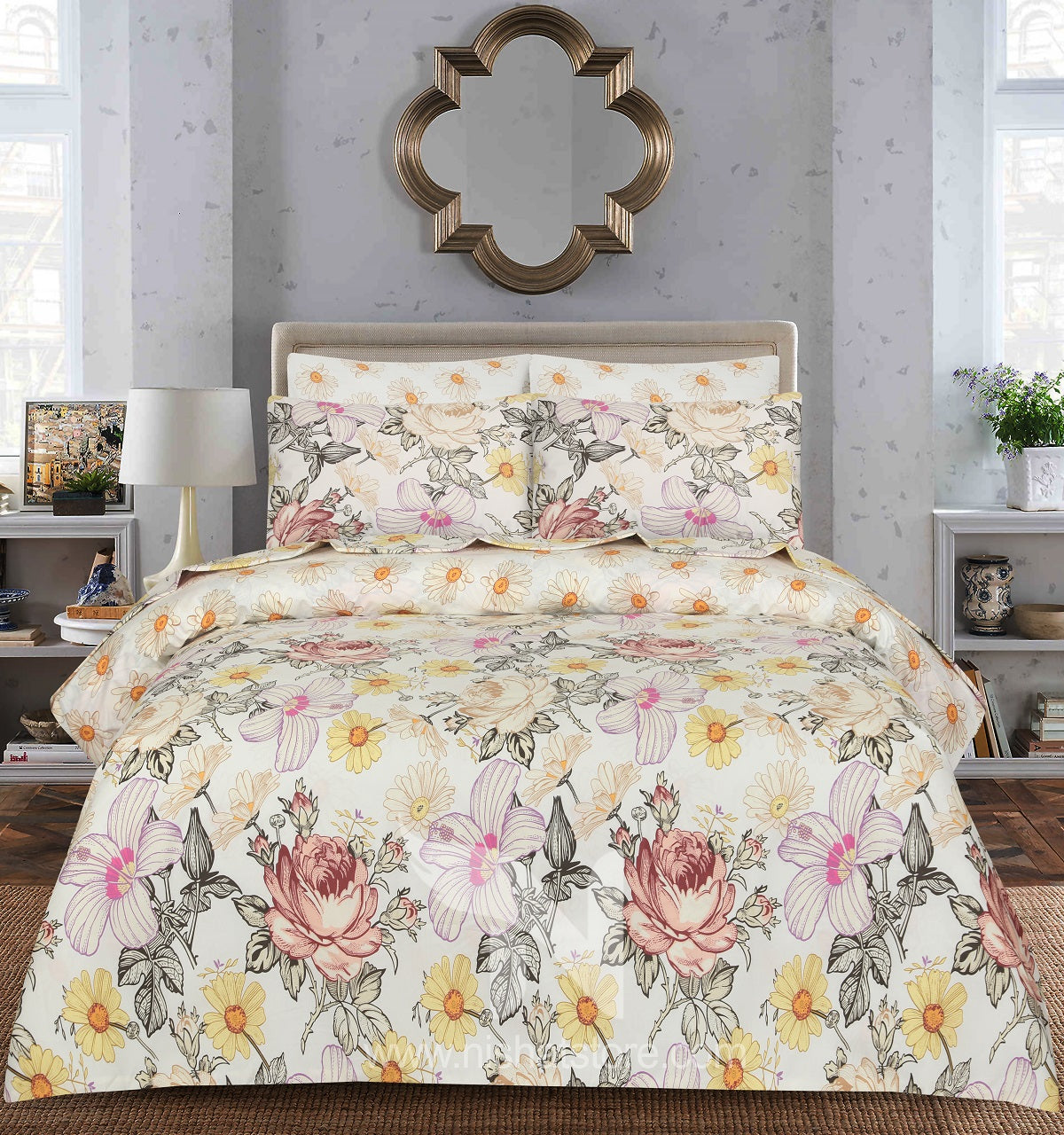 Floral  Quilt Cover 6 Pcs Design #254