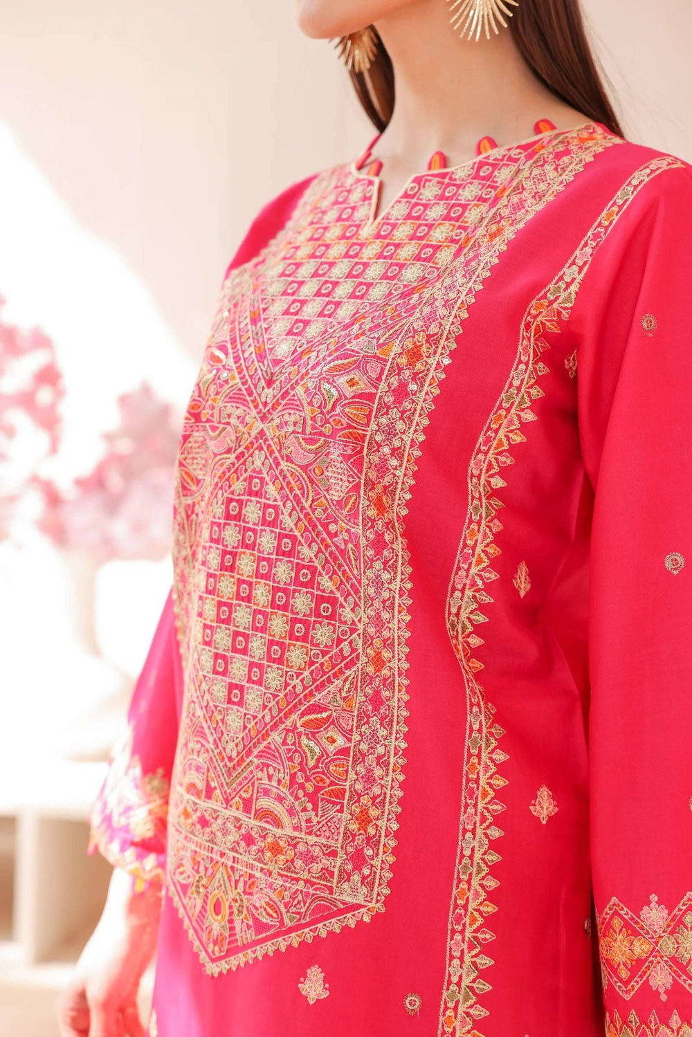 3 Piece – Embroidered Cotton Suit # 13