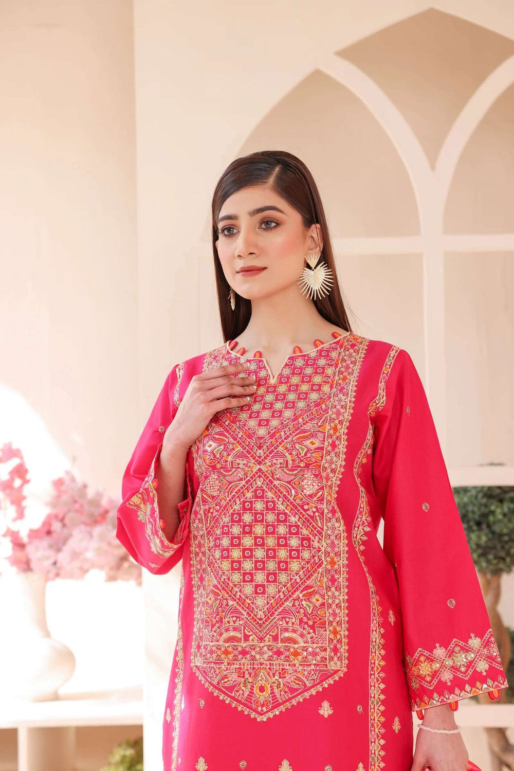 3 Piece – Embroidered Cotton Suit # 13