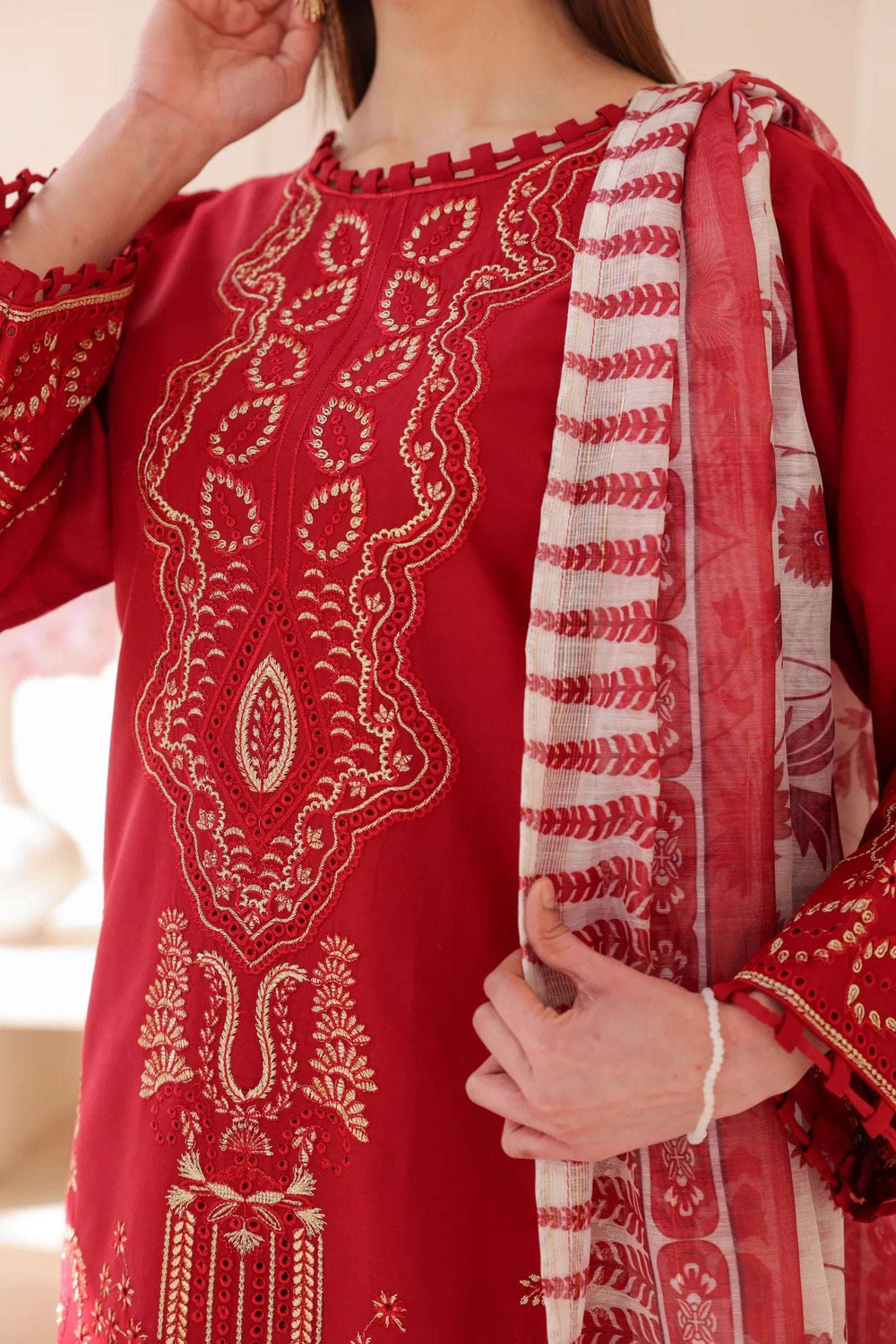 3 Piece – Embroidered Cotton Suit # 14
