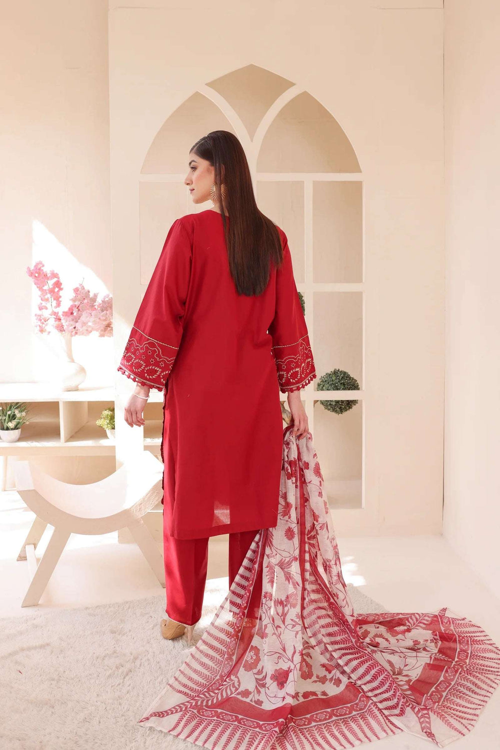 3 Piece – Embroidered Cotton Suit # 14
