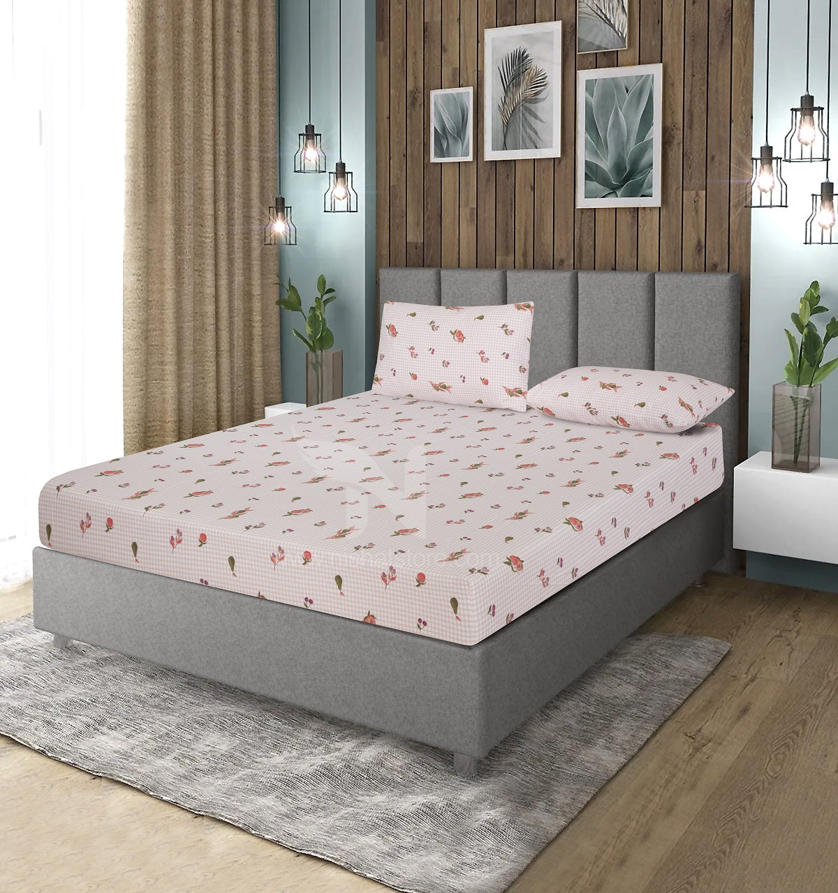 Fitted Double Bed Sheet DS# 416