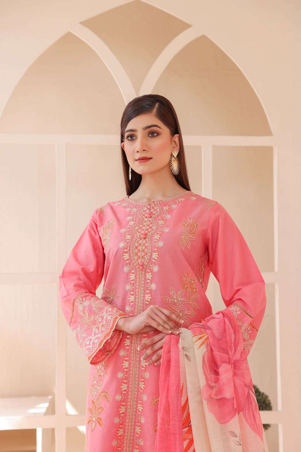 3 Piece – Embroidered Cotton Suit # 15